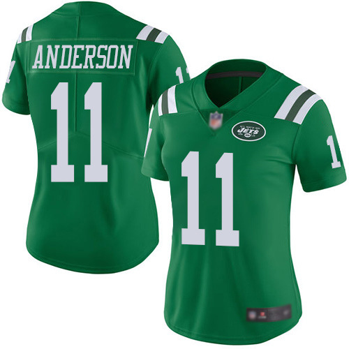 New York Jets Limited Green Women Robby Anderson Jersey NFL Football #11 Rush Vapor Untouchable